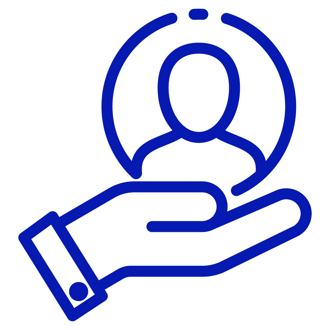 Hand holding a person