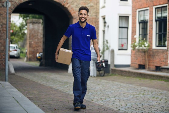 GLS driver delivering parcels